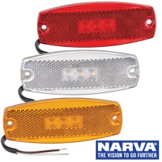 Narva Model 17 LED Marker Lamps with In-Built Retro Reflector & 0.5m Cable - 115 x 44mm